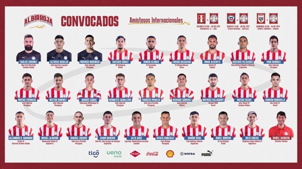 Сборная Парагвая начинает подготовку к Кубку Америки CONMEBOL USA 2024